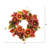 Autumn Sunflower Pumpkin Pinecone and Berries Wreath
