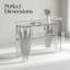 Console luxueuse en verre argenté, table d'appoint ovale élégante avec structure en acier inoxydable, table de présentation multifonctionnelle pour entrée ou salon