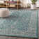 Haupt Vine and Border Textured Weave Teal/Gray Indoor/Outdoor Rug