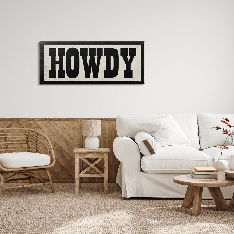 Art mural rétro sur toile Howdy, H 20 po x l 48 po