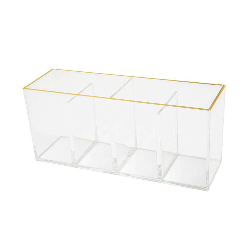 Martha Stewart Kerry Plastic 4 Compartment Desktop Pen Holder and Organizer