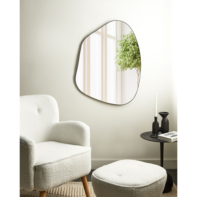 Ocko Metal Wavy Wall Mirror, Black