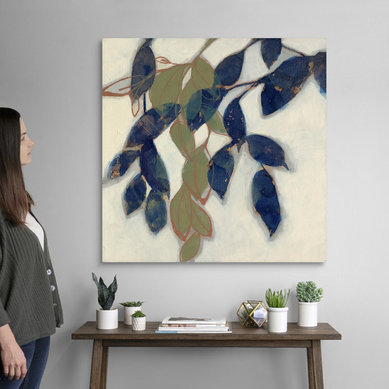 «Entwined Leaves I», art mural sur toile, H 36 po x l 36 po, Toile tendue