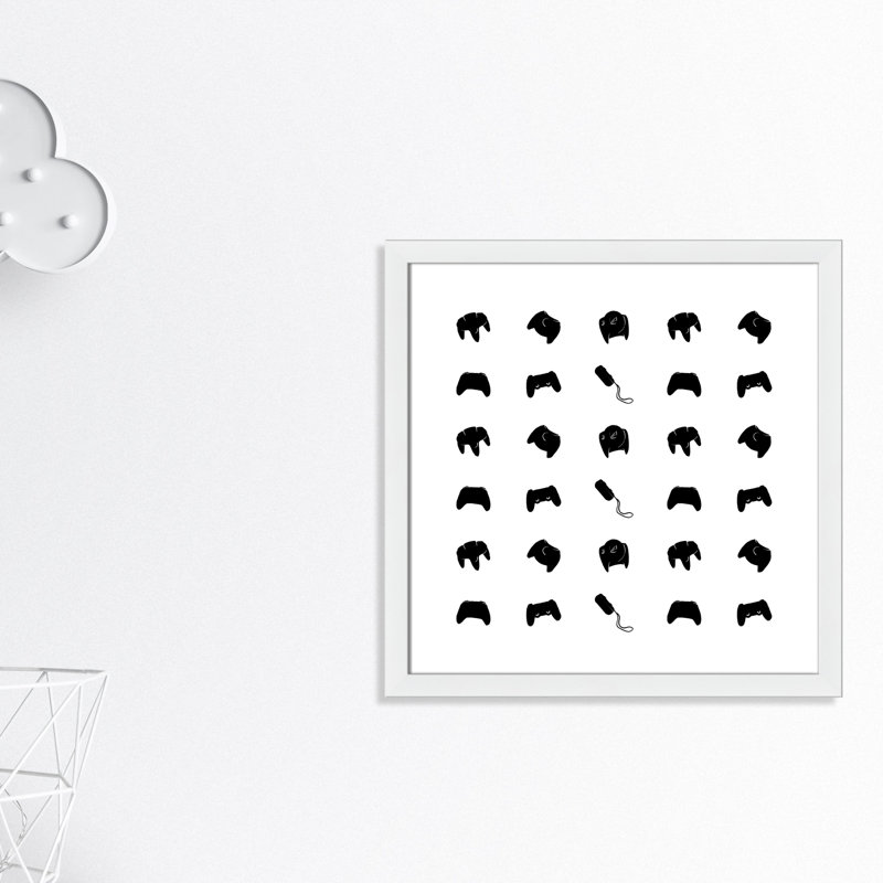 Imprimé papier à motif de joueur, H 22,5 po x l 22,5 po x P 0,63 po, Cadre blanc