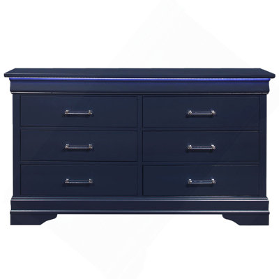 Commode 6 tiroirs avec éclairage décoratif DEL