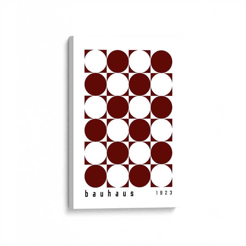 Impression sur toile bourgogne Bauhaus, Toile tendue, H 12 po x l 8 po x P 1,25 po