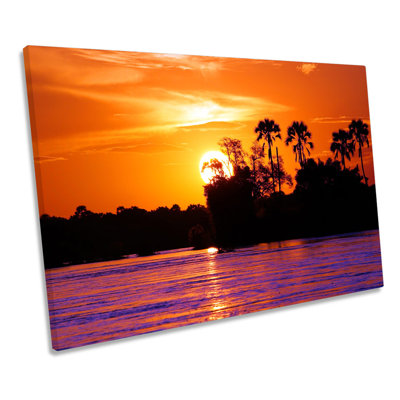Sunset Jungle Tropical - Wrapped Canvas Print