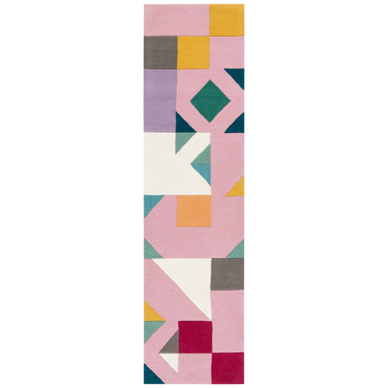 Harsirat Handmade Hand Tufted Wool Pink/Orange/Beige Rug, Runner 2'3" x 9'
