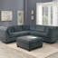 Meuble de salon modulaire chenille gris modulaire 6 pièces ensemble canapé modulaire d'angle 3X coin coin 2X chaises sans accoudoirs et 1 x contreplaqué