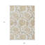 Tapis intérieur lavable floral beige ivoire et doré 9 pi x 12 pi