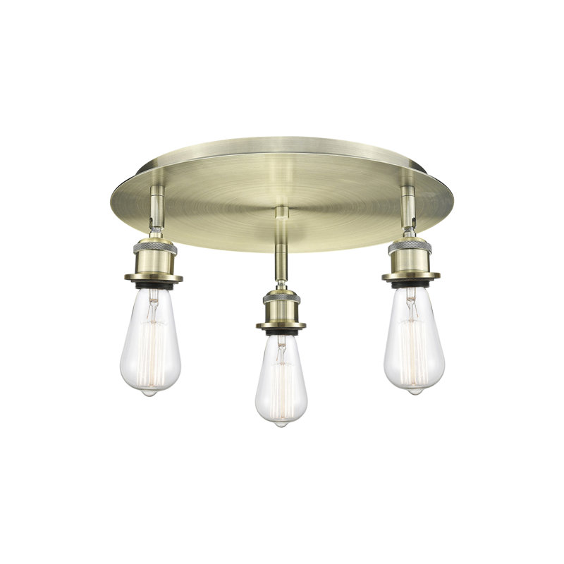 Allare Flush Mount, Antique Brass