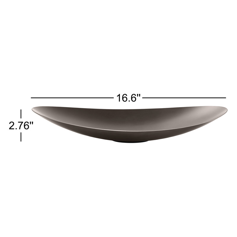 Ondea Stainless Steel Decorative Bowl, 2.76" H x 16.6" W x 13.78" D