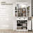 71" Kitchen Storage Cabinet With Motion Sensor By - 6 Door Shelves, Drawer, 4 Adjustable Shelves White For Intriguing Living, Dining Secure Drawer &
