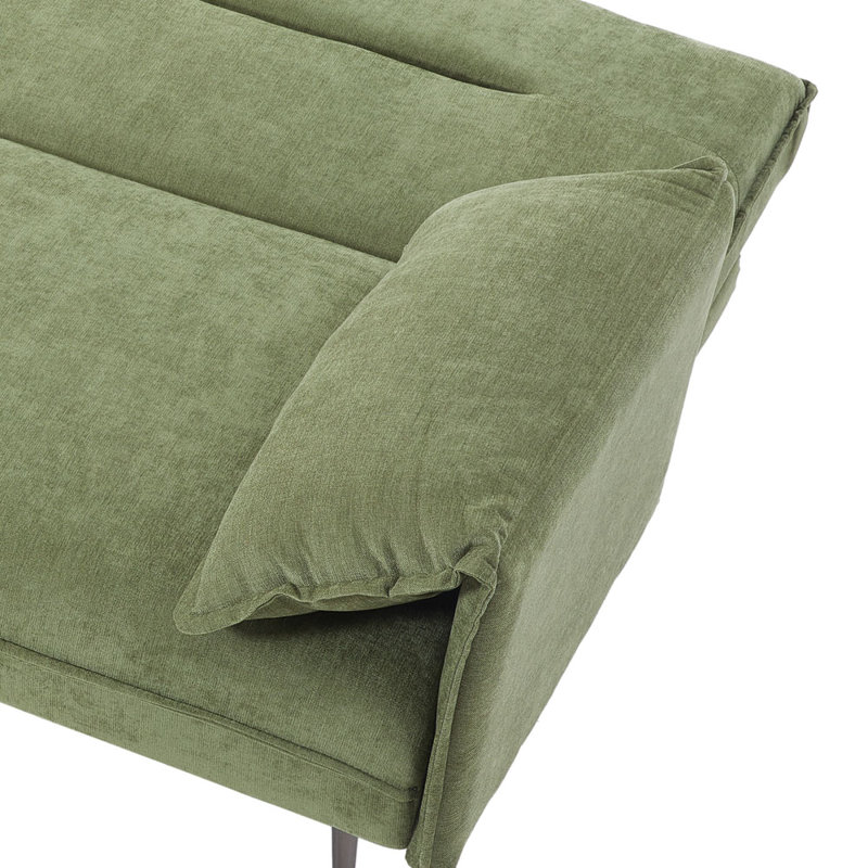 3 Seater Linen Sofa Bed, Green