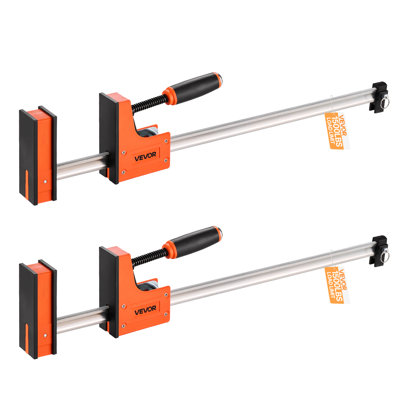 Serre-joints à barres pour le travail du bois, ensemble de serre-joints parallèles de 61 cm (24 pouces), serre-joints en F avec une limite de charge de 680 kg (1500 lb), pression uniforme, plastique haute résistance et acier au carbone, pour le travail du bois et des métaux, orange