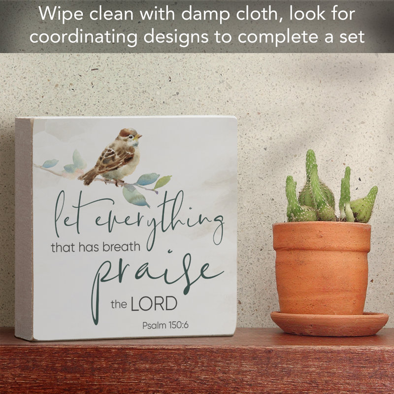 Let Everything Praise Freestanding Wood Block Sign