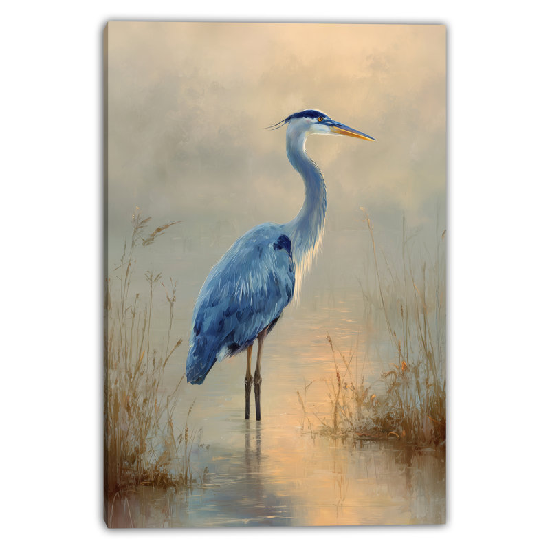 Sunrise Still Heron - Art mural sur toile tendue