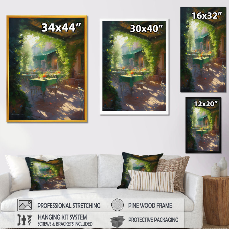 " Sunlight On Forest Pathway ", 20" H x 12" W x 1" D, Gold Picture Framed