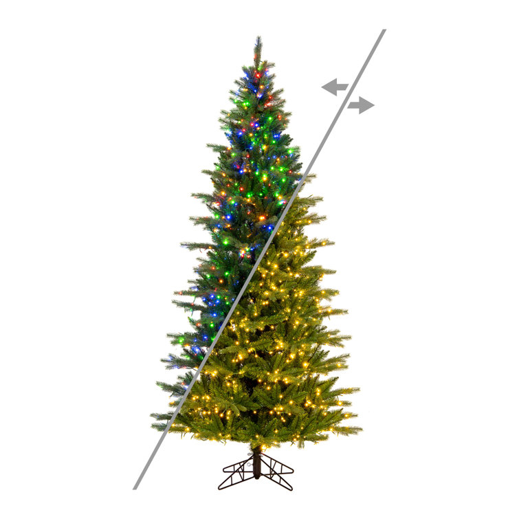 Artificial Hinged Christmas Tree with Remote-Controlled Color-Changing LED Ligh