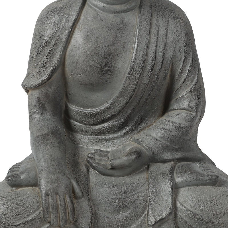 Gray Magnesium Oxide Sitting Buddha Garden Statue