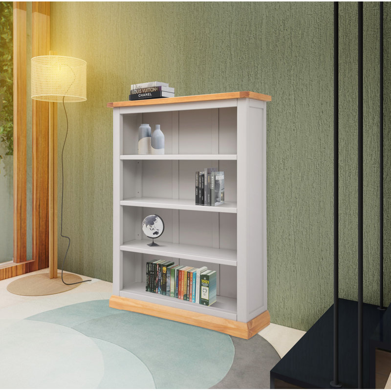 Mickel 120cm H Standard Bookcase, Light Grey, 120cm H x 89cm W x 25cm D