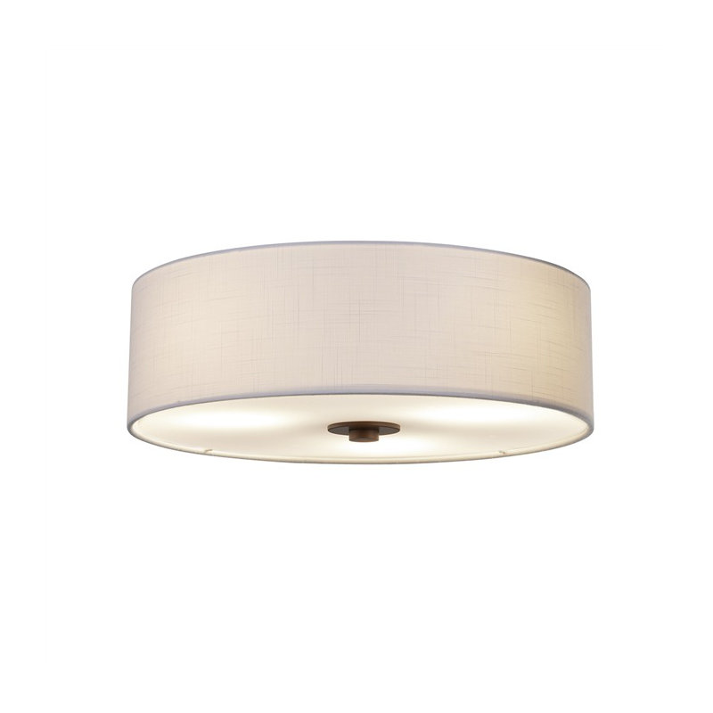 Fabric Flush Mount, Dark Bronze, White