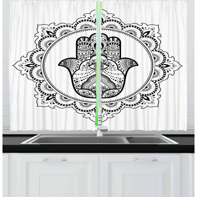 Ikat Pointed Kitchen Curtain