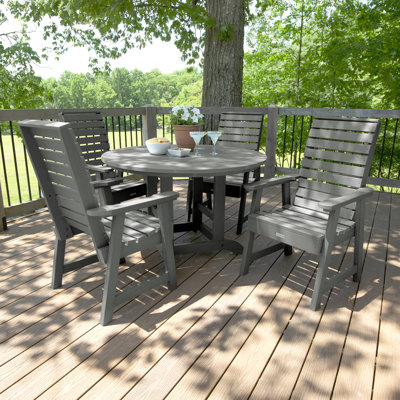 Midwest 4-Person 48" Round, Counter-Height Dining Set by Beachcrest Home