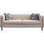 Canapé Modern Living, velours crème l 84,25 po avec housse anti-odeurs, 2 coussins décoratifs-279594045