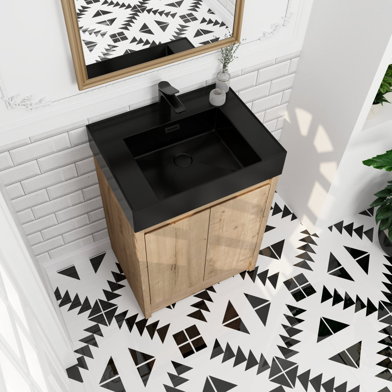 Meuble-lavabo simple 23,66 po avec comptoir en résine