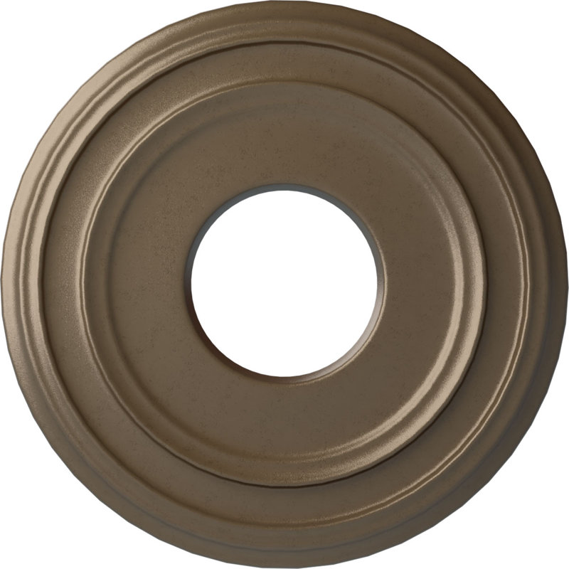 Médaillon de plafond H 12,375 po x l 12,375 po x P 1,125 po, Argent chaleureux