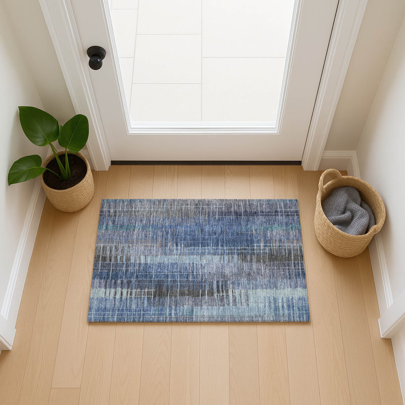 Machine Washable Indoor/Outdoor Millner ACN2261 Stripes Rug, Rectangle 1'8" x 2'6"