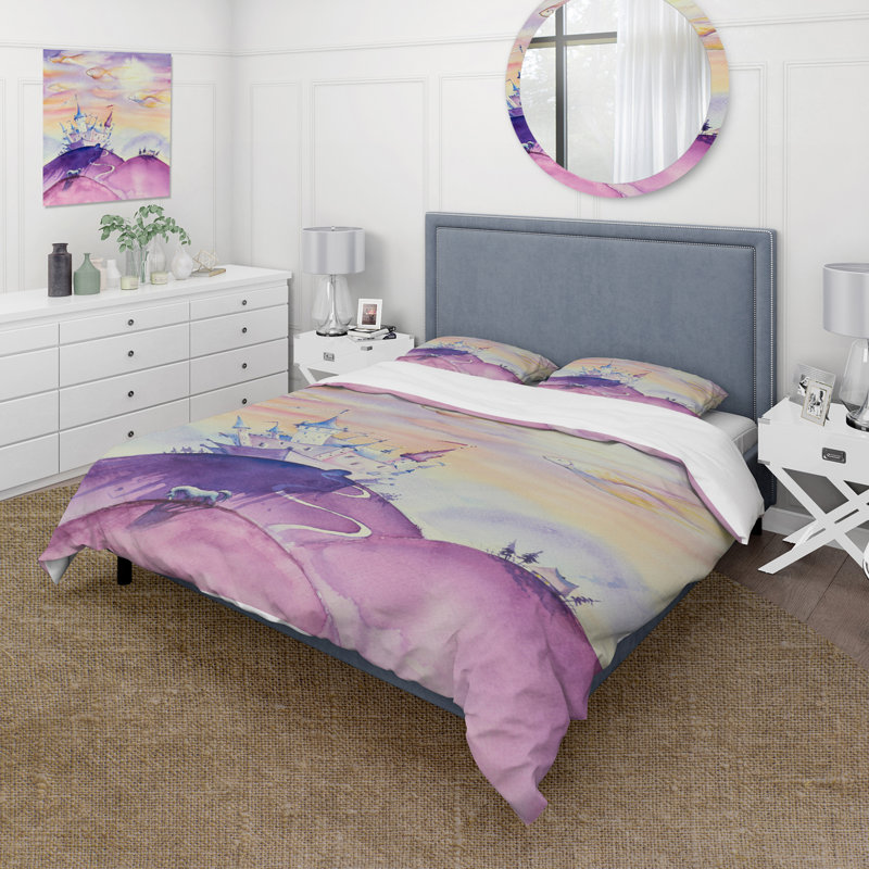 Ensemble de housse de couette Fairy Tale Kingdom On, Housse de couette simple + 1 taie décorative stan
