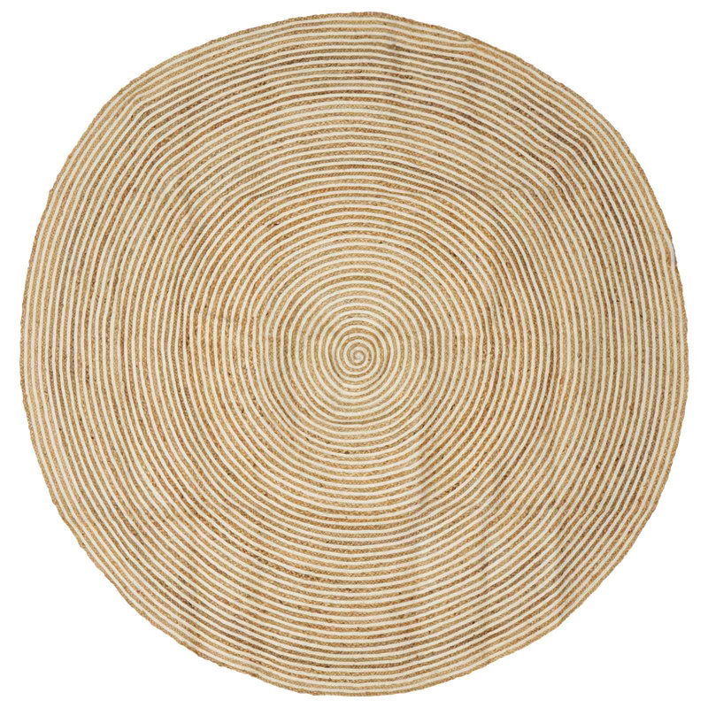 Hand Braided Area Rug, Round 210cm, Natural