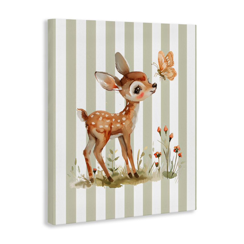 Bébé cerf avec toile papillon, design par LSR Design Studio, H 30 po x l 24 po