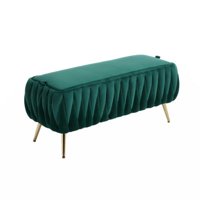 Banc de rangement en velours Jeneca