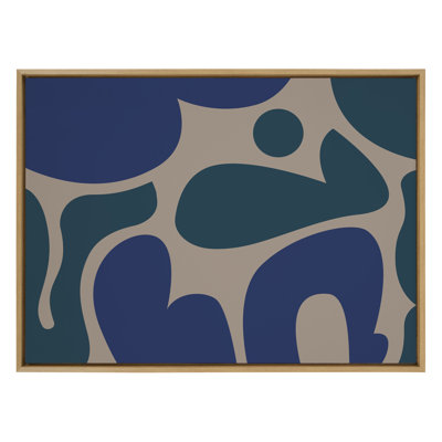 «Groovy Happy Abstract Blue and Green» par The Creative Bunch Studio, reproduction d'art sur toile encadrée