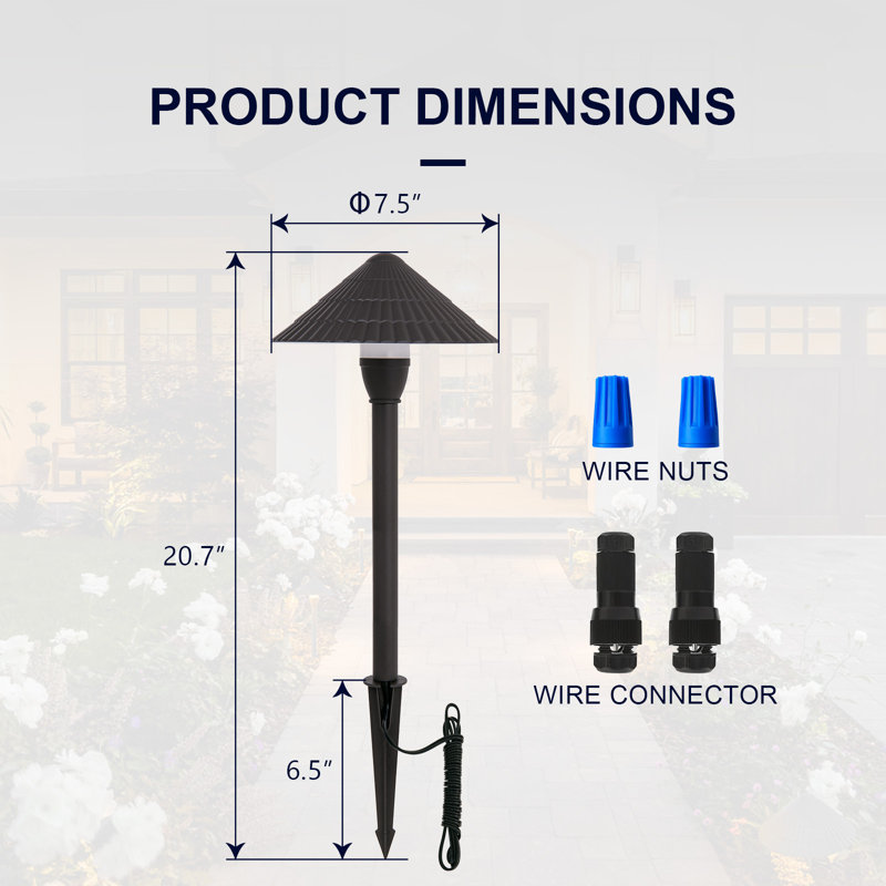 Éclairage de paysage à basse tension DEL 8pk - Lumières de chemin imperméables en aluminium pour cour, pelouse et jardin