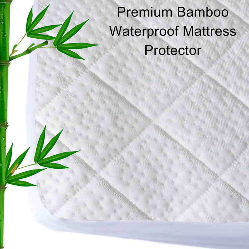 Shantaja Waterproof Fitted Bamboo Mattress Protector Diamond Design Case Pack, Single (3')