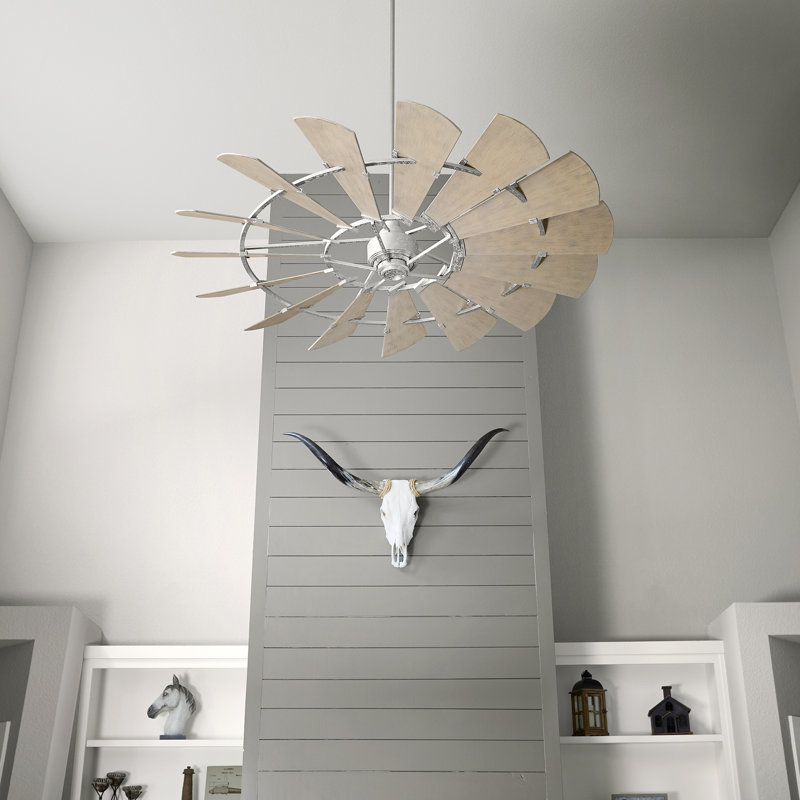 Windmill 72" Galvanized Transitional Ceiling Fan, Galvanized