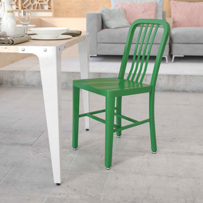 Akins Indoor/Outdoor Commercial Grade Metal Modern Dining Chairs by Flash Furniture