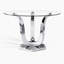 Table de salle à manger ronde 47,2 "en verre pour 4-6, table de salle à manger ronde en verre épais de 0,31" avec base en acier inoxydable-561387219-561387217