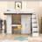Full Size Loft Bed with Desk and Staircase,Shelves-2022370845