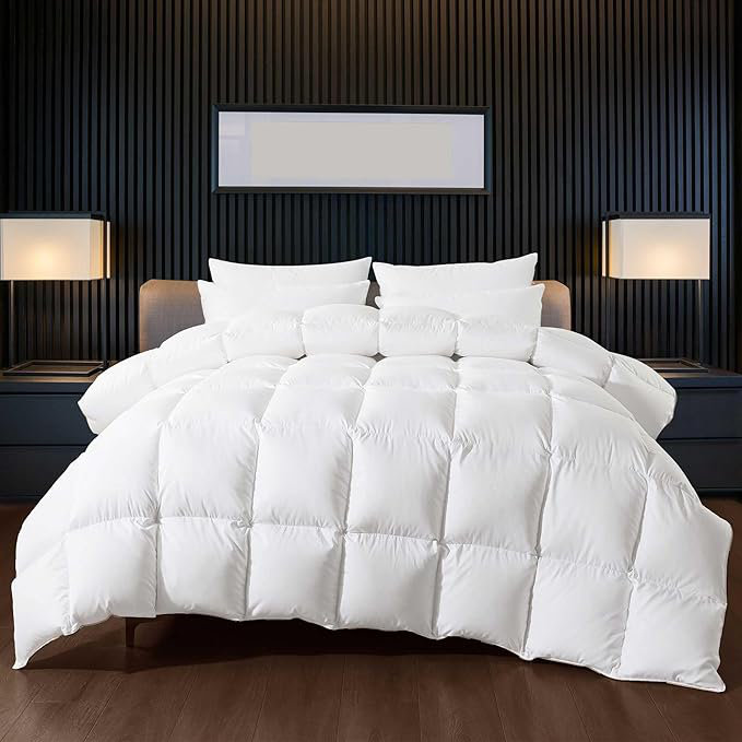 Édredon Fluffy Feather, toutes saisons, collection 100% coton Hotel, 4 boucles d'angle, passepoil doré, null