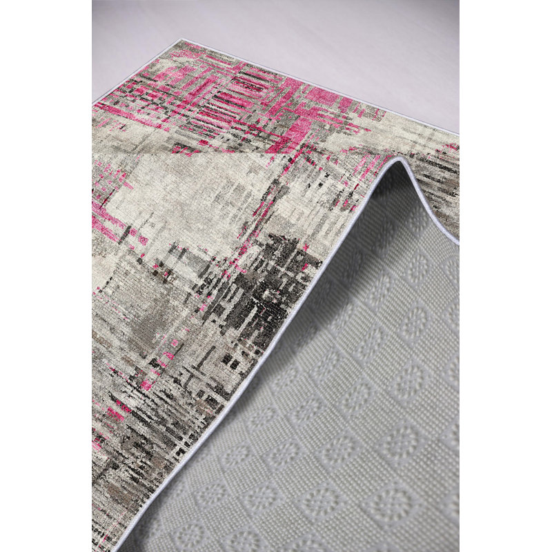 Eco-Friendly Area Rug, Grey, 5.9 x 9.2 Feet | 100% Polyester, 650 g/m², 0.2 in Pile Height | Antibacterial, Non-Slip PVC Dot Underside, Machine Washable, Perfect for Living Room & Bedroom Décor