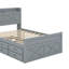 Lit double en bois avec lit gigogne et trois tiroirs de rangement-11556225