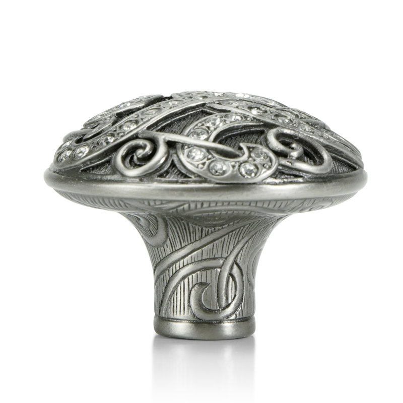 BELMONT KNOB; CLEAR CRYSTAL ANTIQUE NICKEL FINISH