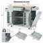 Îlot de cuisine avec armoire de rangement pour poubelle, prise de courant, support de rangement interne, îlots de cuisine roulants sur 5 roues avec 3 tiroirs-738740550