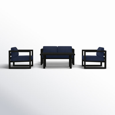 Smith 4 - Person Patio Conversation Set with Cushions