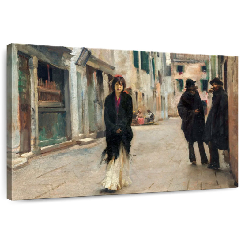 Rue Leisha à Venise en 1882, H 8 po x l 12 po